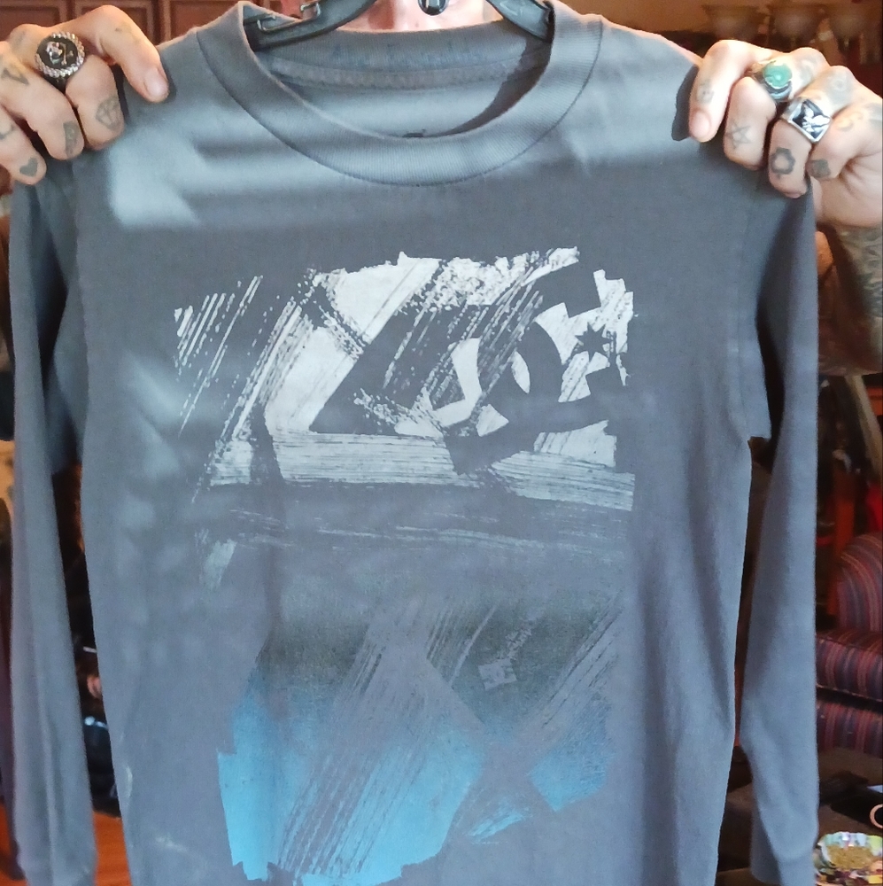 Gray, boys, small DC long sleeve shirt.